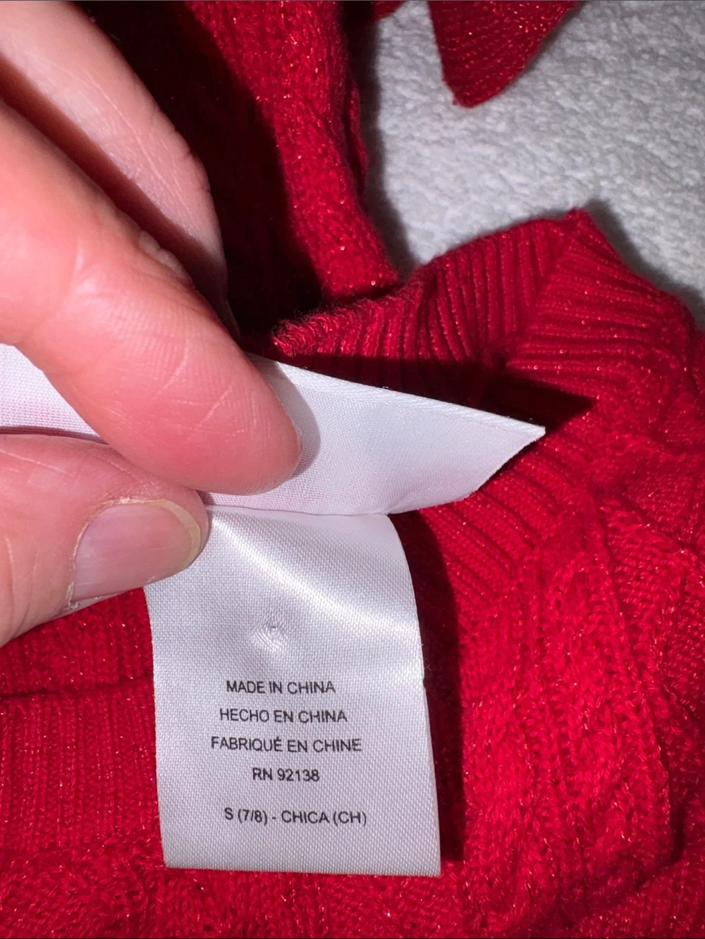 American Girl holiday Red Cable Knit Sweater Dress with Tulle Skirt small 7/8